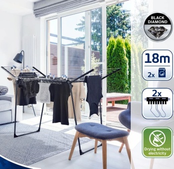 Сушилка для белья 87x157x66см PEGASUS 180 Solid Black