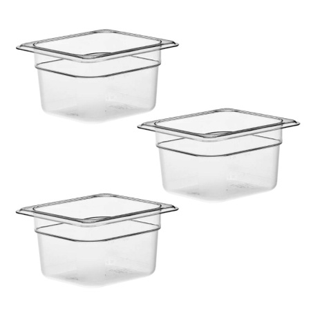 Гастроемкость GN 1/6 17.6x16.2x10см 1.5л Camwear полупрозрачная - комплект 3 штуки