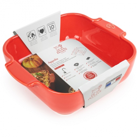Емкость квадратная для запекания APPOLIA 21см RED