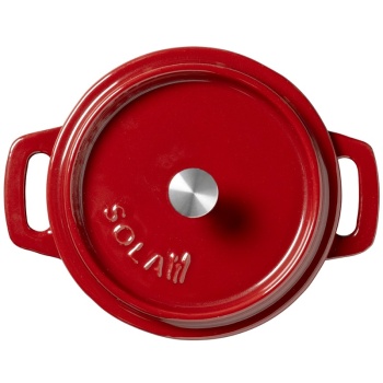Кокот с крышкой Ø12см 350мл красный