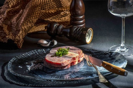 Блюдо овальное стеклянное 38x25x(h)3см Focus черный дым