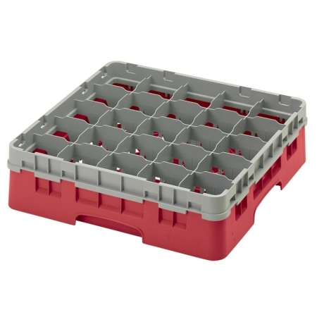 Кассета Camrack на 25 ячеек для мойки и хранения бокалов Ø8.7x11.4см Cambro красный