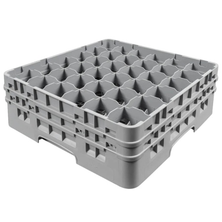 Кассета Camrack на 36 ячеек для мойки и хранения бокалов Ø7.3x15.5см Cambro серый