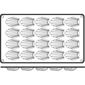 Форма "Ракушка" 20 выемок 42x30x(h)11мм