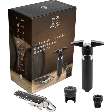 Насос вакуумный для вина с двумя пробками и штопором CLAVELIN - 201012 Peugeot