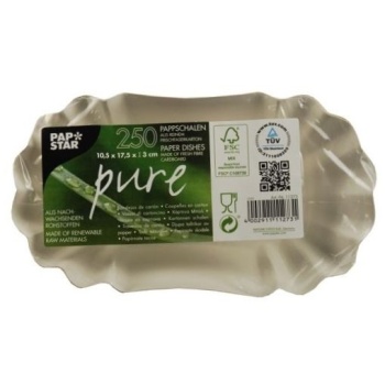 Тарелка овальная 10.5x17.5x3см Pure белая, 250шт