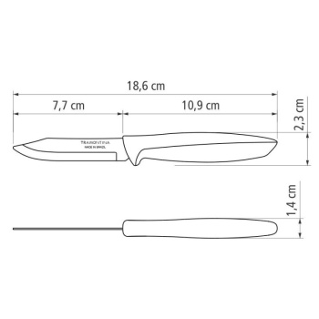 Нож для овощей и фруктов 7.7см PLENUS зеленый
