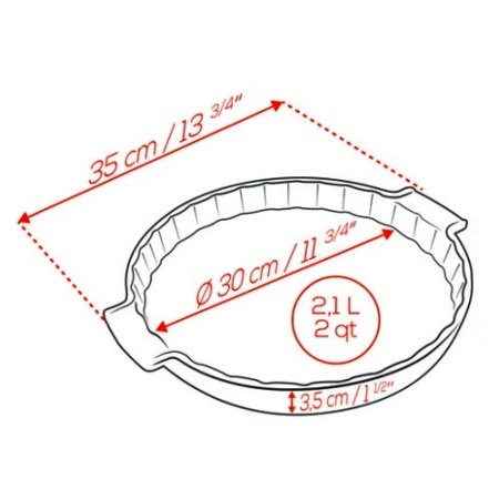 Емкость круглая для запекания APPOLIA 30см RED