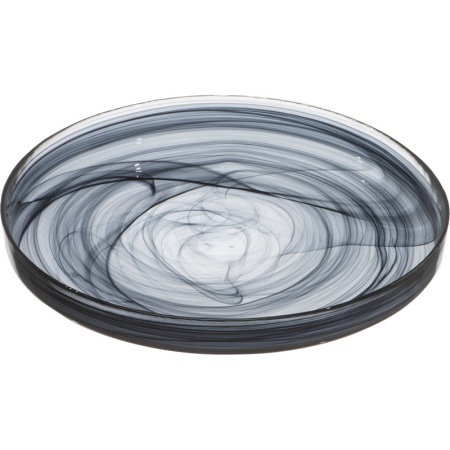 Блюдо стеклянное Ø28см Asos черный дым