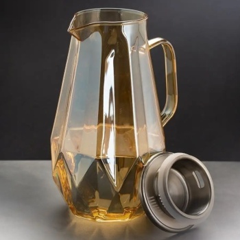 Кувшин 1700мл с метал.крышкой Консул грани/карамель