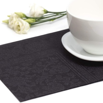 Салфетка 40x40см ROYAL Collection Ornaments черная, 20шт