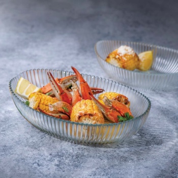 Салатник стеклянный овальный 25.5x16.5x(h)6см Aria прозрачный