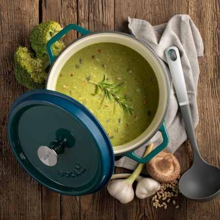 Кокот с крышкой Ø24см 3.5л сине-зеленый