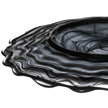 Блюдо стеклянное Ø27x(h)2см Osho черный дым