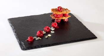 Поднос сервировочный квадратный 25x25см (h)4-7мм 25x25см сланец