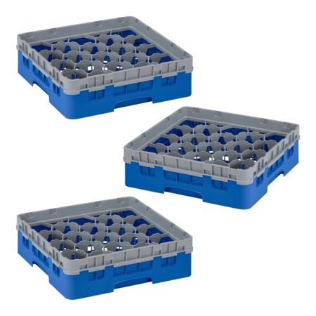 Кассета Camrack на 20 ячеек для мойки и хранения бокалов Ø9.84x11.4см Cambro синий, 3шт