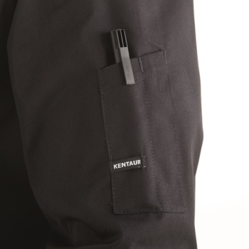 Рубашка для повара/официанта - длинный рукав - модель 25203 - цвет черный - 65% полиэстер, 35% хлопок - 175 г/м2