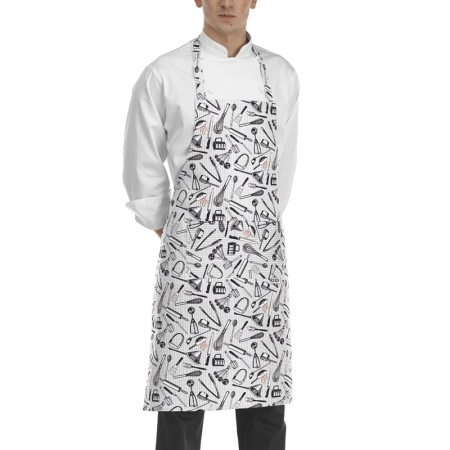 Фартук с нагрудником и карманом, колпак поварской - цвет chefwear - 100% хлопок - 190г/м2