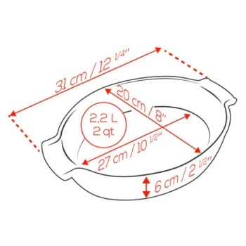 Емкость овальная для запекания APPOLIA 31см RED
