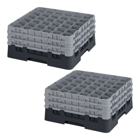 Кассета Camrack на 36 ячеек для мойки и хранения бокалов Ø7.3x19.6см Cambro черный, 2шт