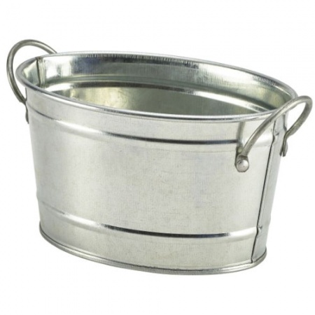 Ванночка сервировочная с ручкой 15.5x11x8.5см цвет металл