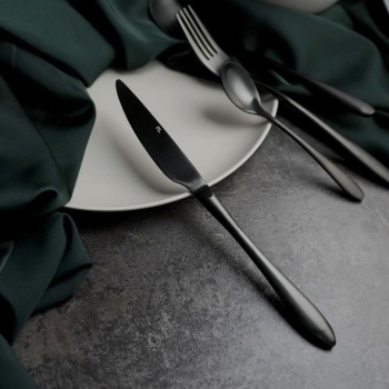 Нож столовый 23.5см Alessi-Black черный матовый цвет PVD покрытие
