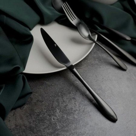 Нож столовый 23.5см Alessi-Black черный матовый цвет PVD покрытие