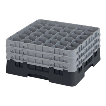 Стойка для бокалов 19.6см на 36 отделений Cambro черный, 2ш