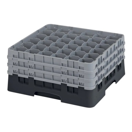 Кассета Camrack на 36 ячеек для мойки и хранения бокалов Ø7.3x19.6см Cambro черный