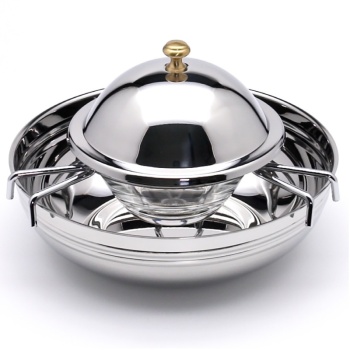 Икорница - чаша из стекла с крышкой APS из нерж.стали