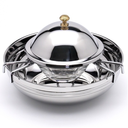 Икорница - чаша из стекла с крышкой APS из нерж.стали