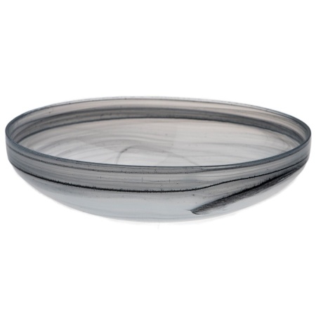 Салатник стеклянный Ø24x(h)5.5см Ethos черно-белый