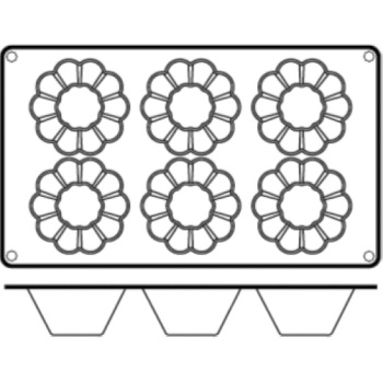 Форма "Бриош" 6 выемок 79x37мм