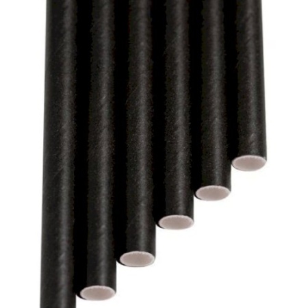 Трубочки бумажные GVS-22-LRG "Шварц" 8x200мм, цвет черный, 150шт