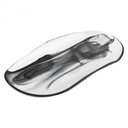 Блюдо овальное стеклянное 27.5x14.5x(h)2.5см Atlas черный дым