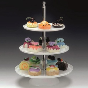 Подставка для пирожных 3-х ярусная 25/30/35x(h)50см белая – Alkan