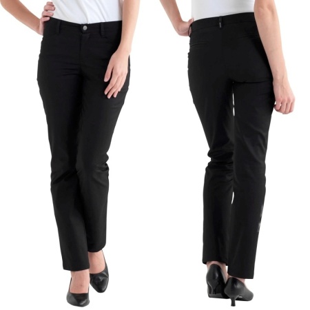 Женские брюки-чинос - модель 16400 - цвет черный - размер 44 - 63% полиэстер, 34% хлопок, 3% эластолефин - 225г/м2