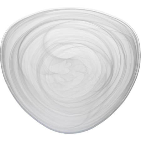 Блюдо стеклянное 28x28x(h)2.5см Tria белый дым