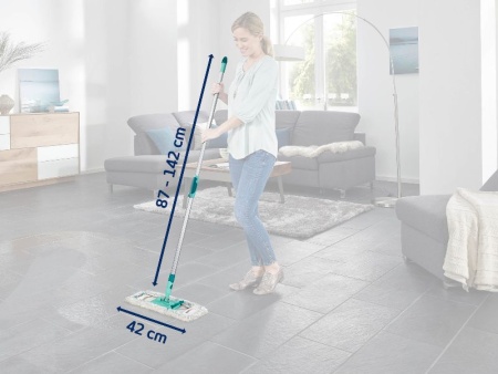 Швабра для пола Profi Cotton Plus XL 42см с телескопической стальной ручкой