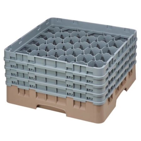 Кассета Camrack на 30 ячеек для мойки и хранения бокалов Ø7.94x21.5см Cambro бежевый
