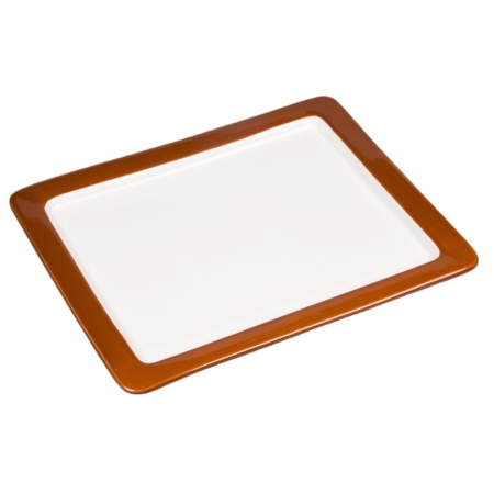 Гастроемкость GN 1/2 32.5x26.5x2см фарфор коричневый борт - P.L. Proff Cuisine