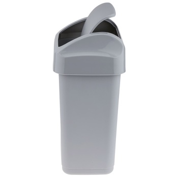 Контейнер для мусора 50л с крышкой-маятником Step серый Plast Team