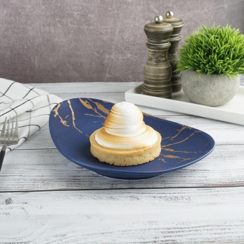 Тарелка 24.5x18см BLUE GOLD